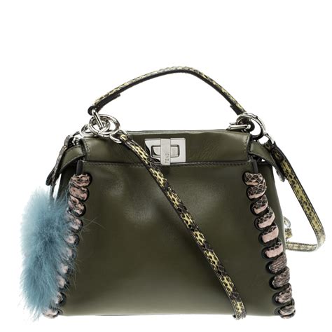 fendi peekaboo mini python price|Fendi peekaboo leather bag.